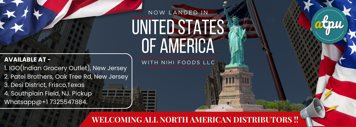 Nihi Foods LLC's availability in the United States with images of the Statue of Liberty and American flags.