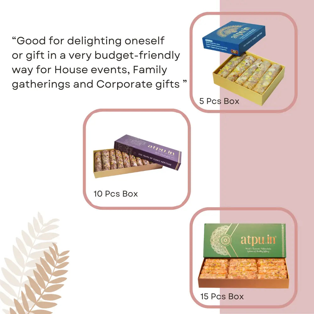 Atreyapuram Pootharekulu in different box packaging