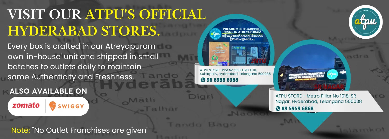 ATPU Hyderabad stores with contact information and map details.