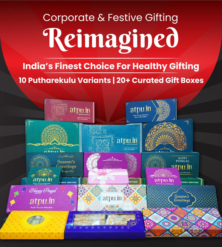 Luxury sweet hampers by ATPU featuring premium Putharekulu.